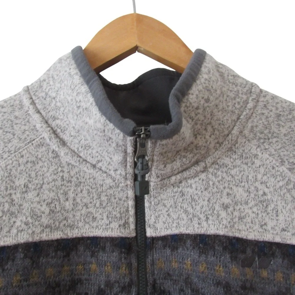 Koppen Mens Gray Quarter Zip Pullover Sweatshirt XL Fleece Warm Outdoors Winter